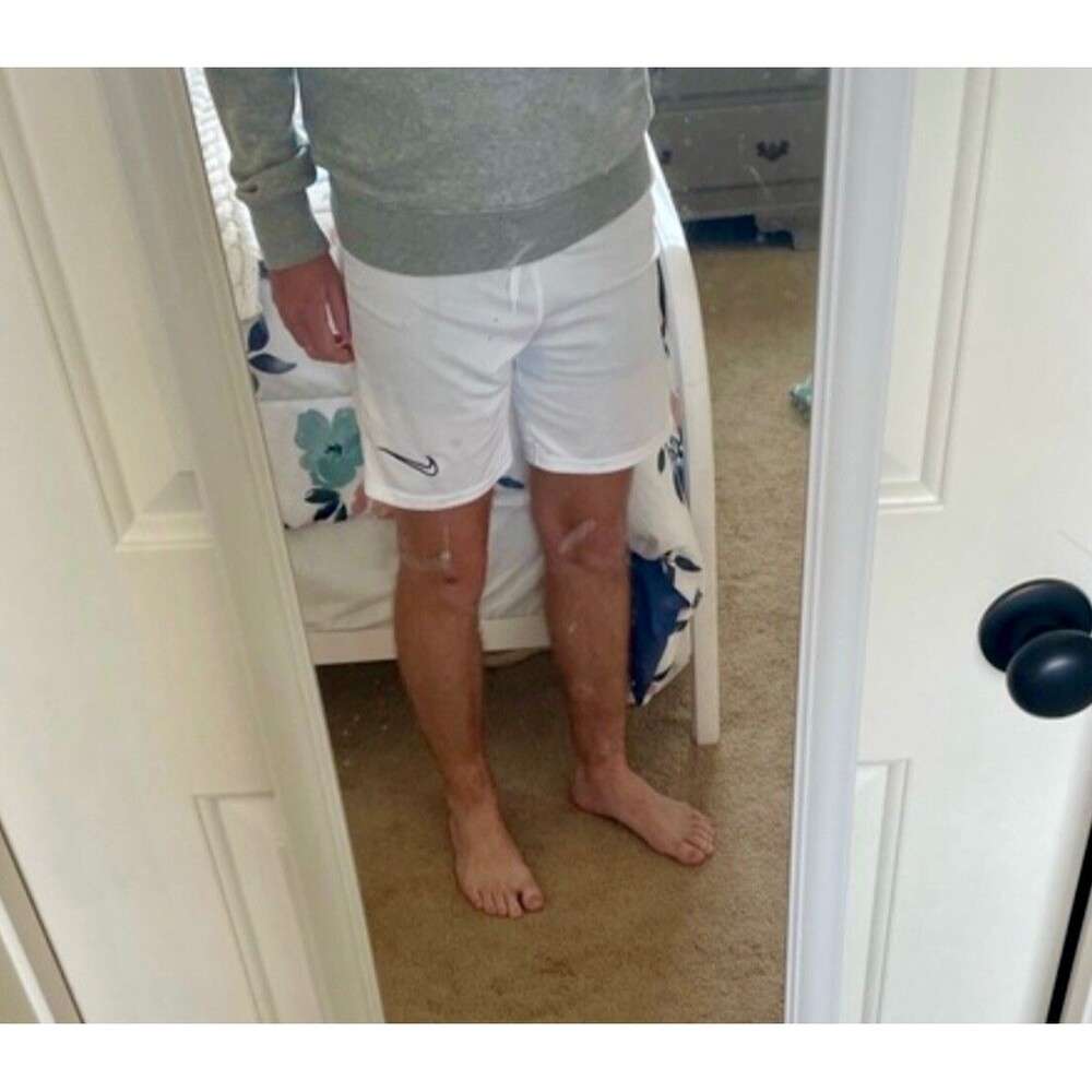 Nike Vintage Rare Soccer Shorts Nylon Glanz Dri Fit White Small